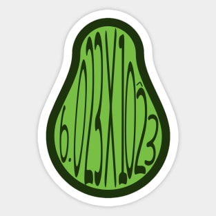 Avogadro numbers avocado pun Sticker